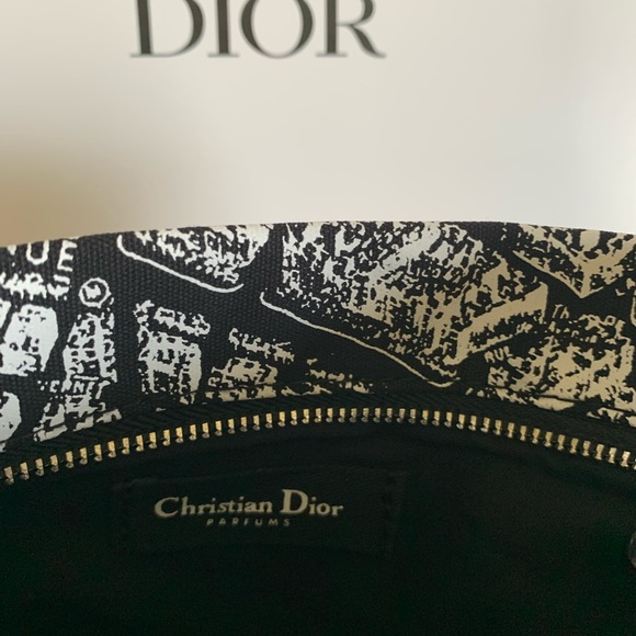 NIB Dior Black & White Plan De Paris Map VIP  Pouch /Makeup Bag - Picture 3 of 5